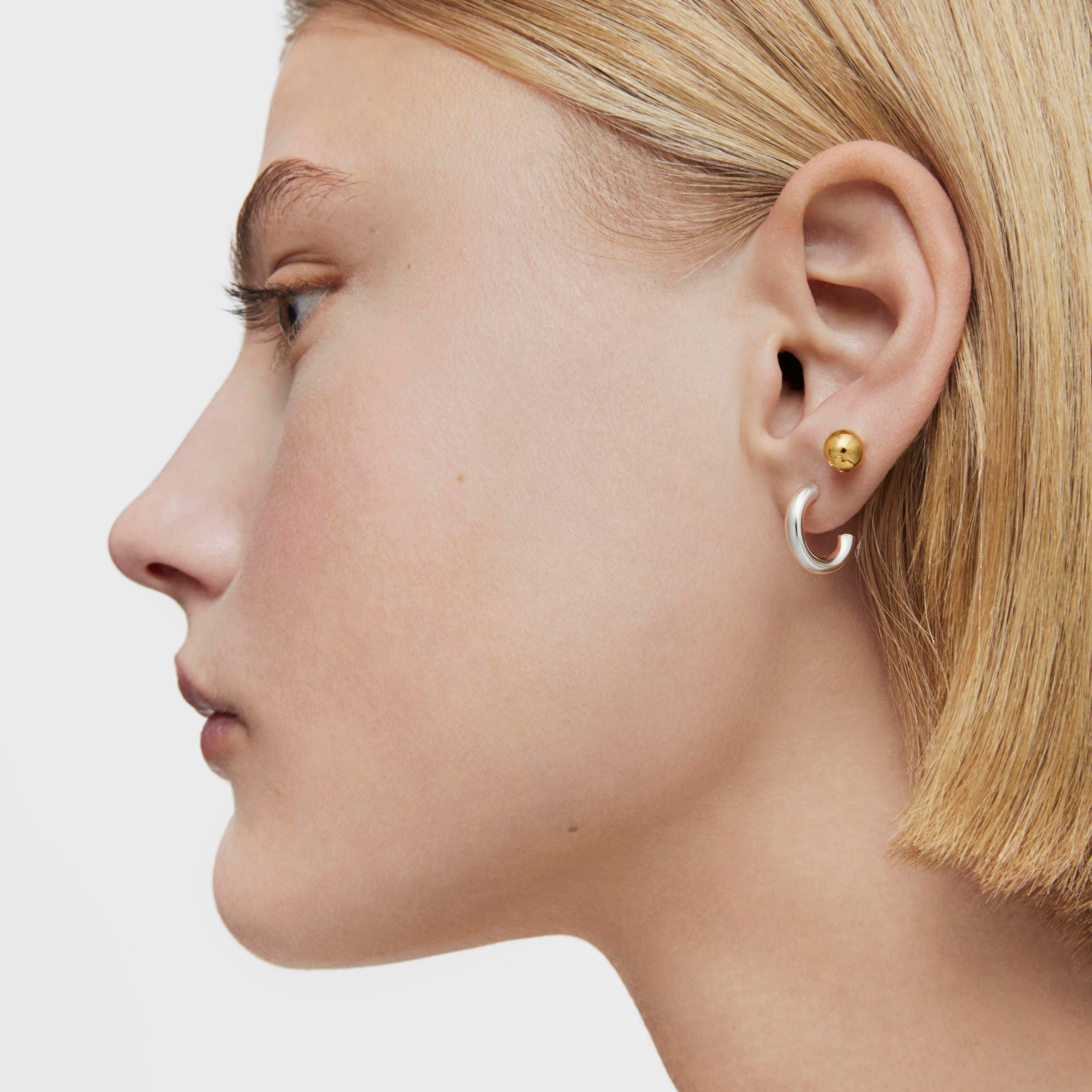 Short 8 mm silver Hoop earrings TOUS Basics