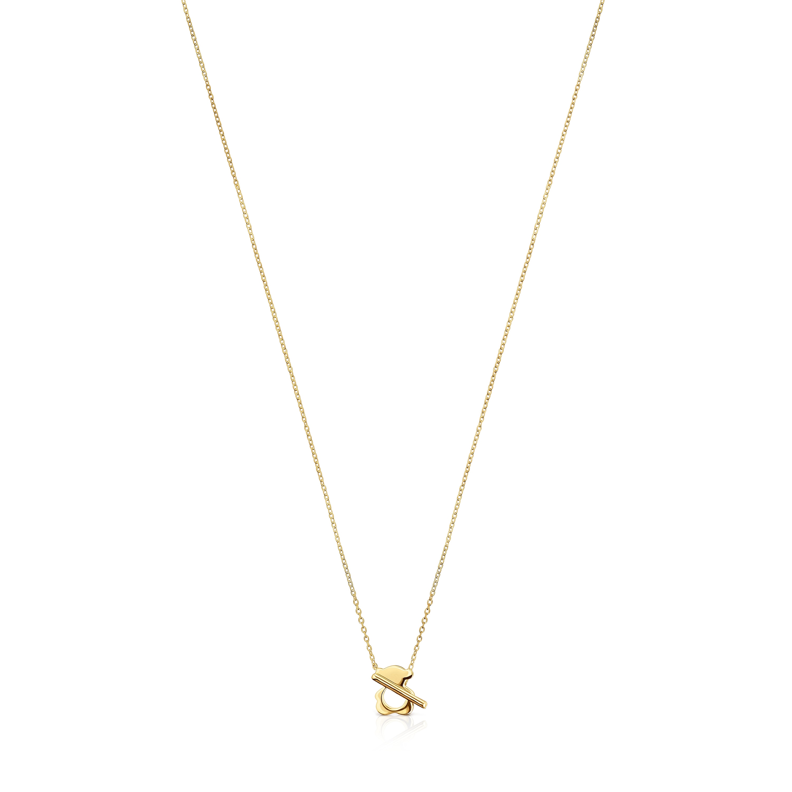 Collar corto de oro y oso I-Bear