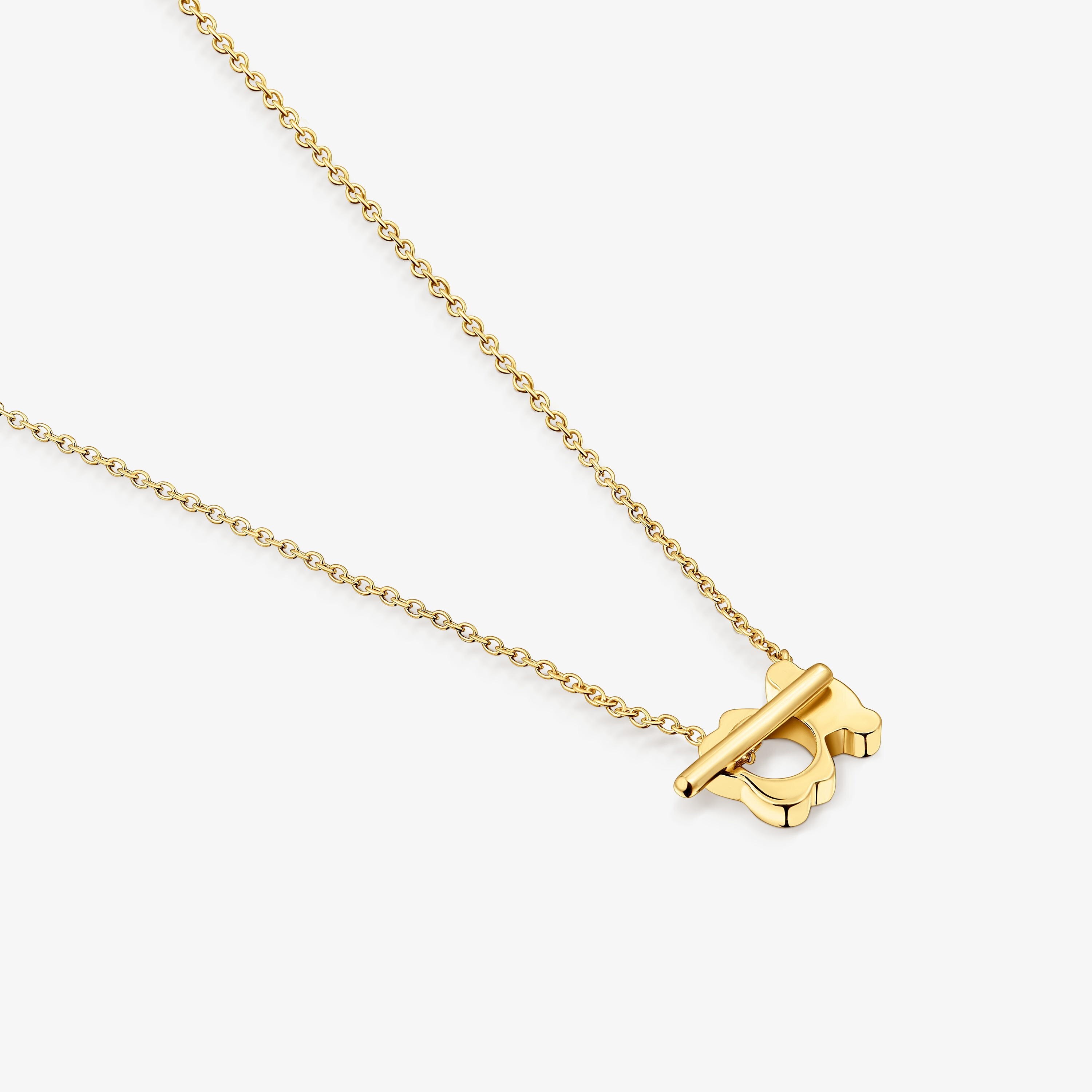 Short 18K solid gold bear Necklace I-Bear