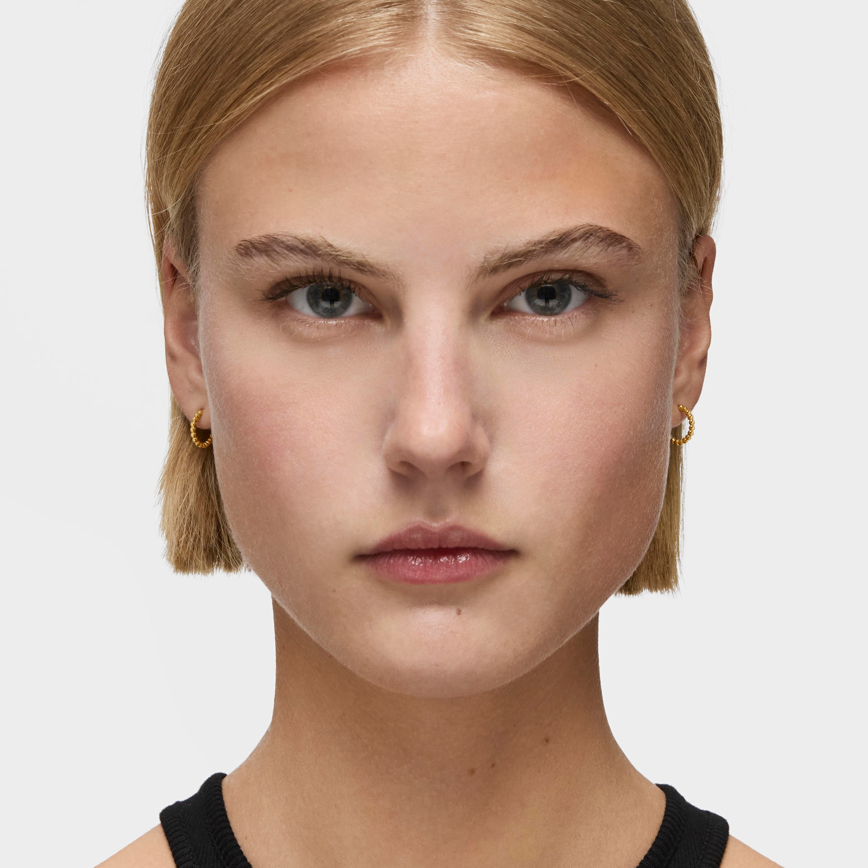 Short 15 mm ball Hoop earrings with 18K gold vermeil TOUS Basics