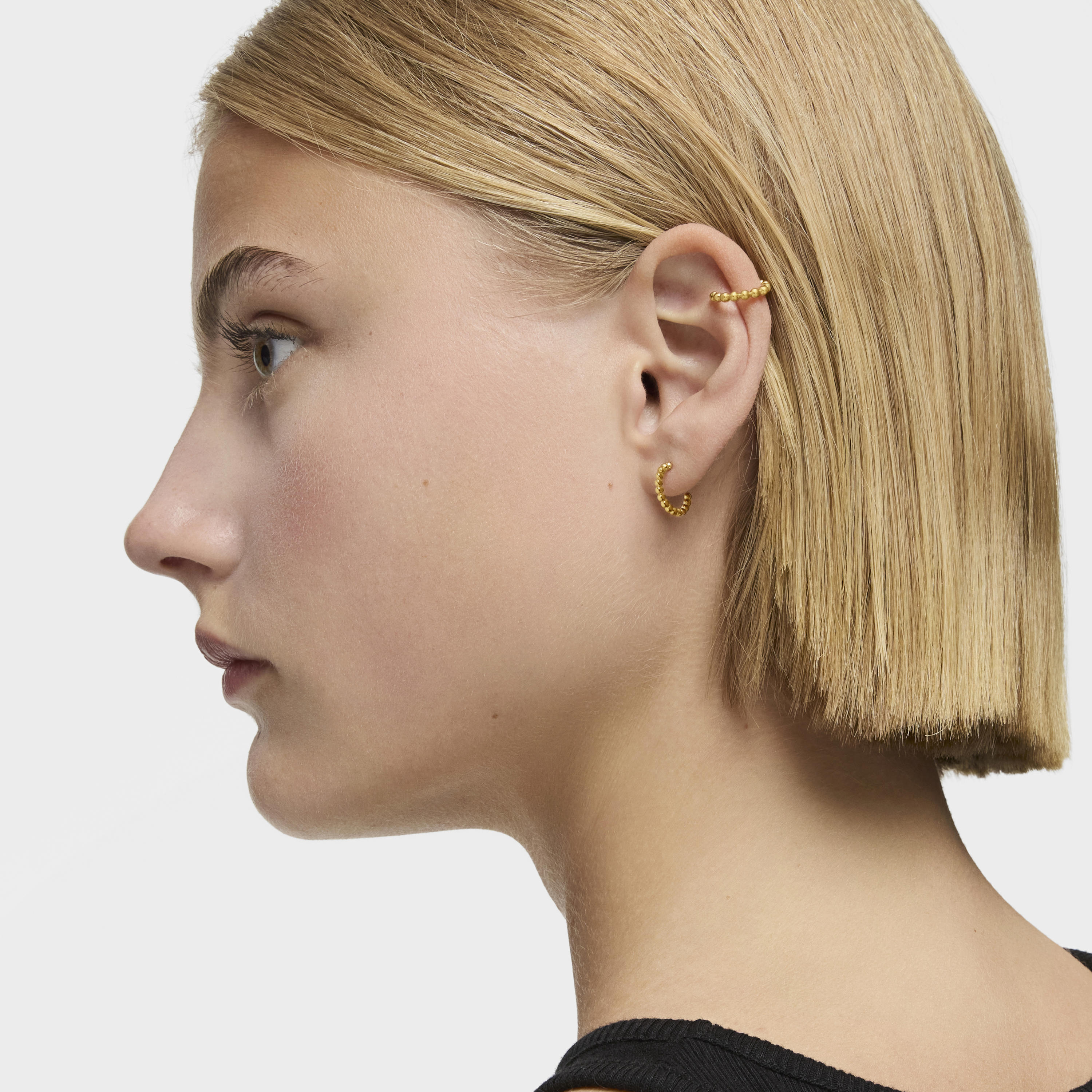 Short 15 mm ball Hoop earrings with 18K gold vermeil TOUS Basics