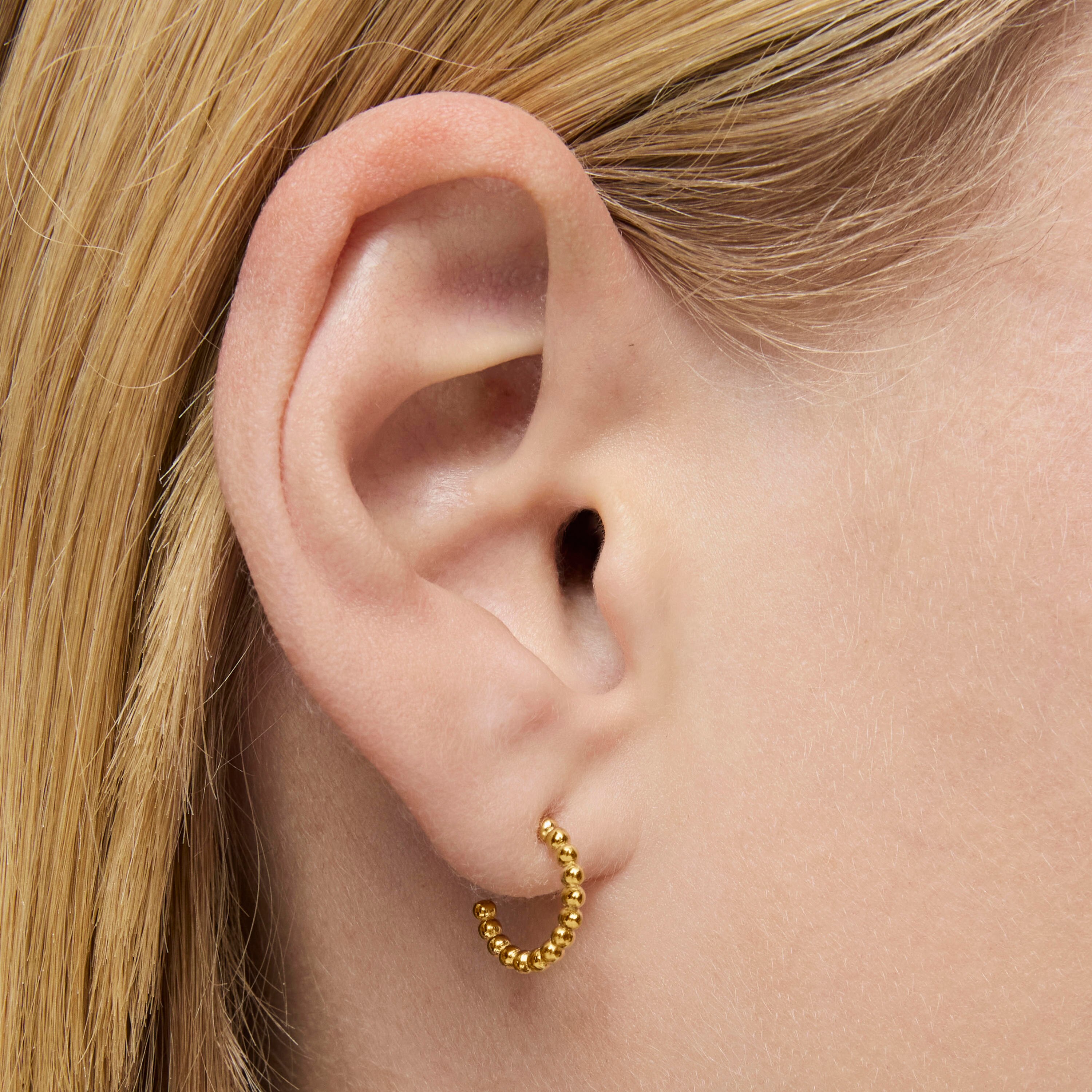 Short 15 mm ball Hoop earrings with 18K gold vermeil TOUS Basics