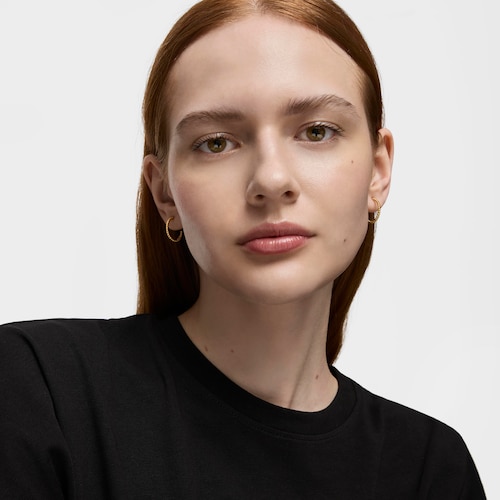 Short 15 mm ball Hoop earrings with 18kt gold plating over silver TOUS Basics
