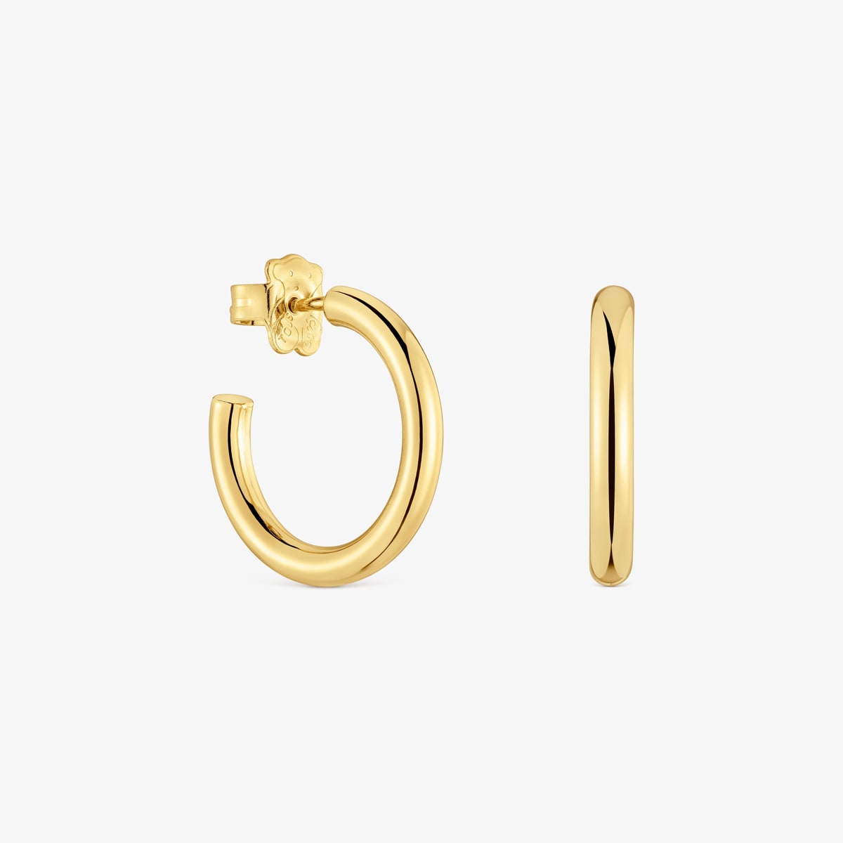 Tous - Pendientes Aro Cortos Con Baño De Oro 18 Kt Sobre Plata 20 Mm Basicos - Dorado