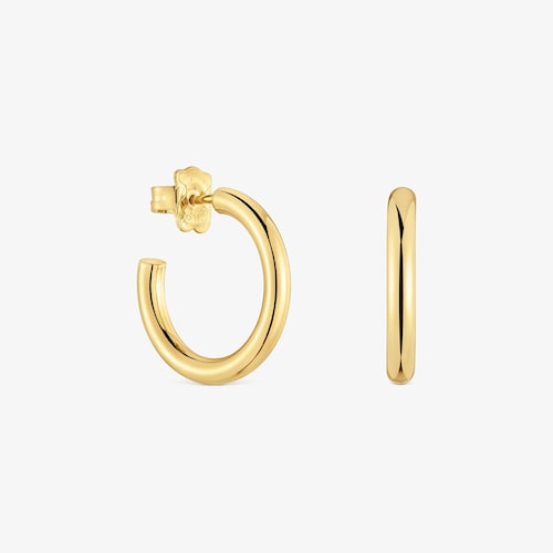 Arracades c&egrave;rcol curts amb bany d'or 18 kt sobre plata 20 mm Basics