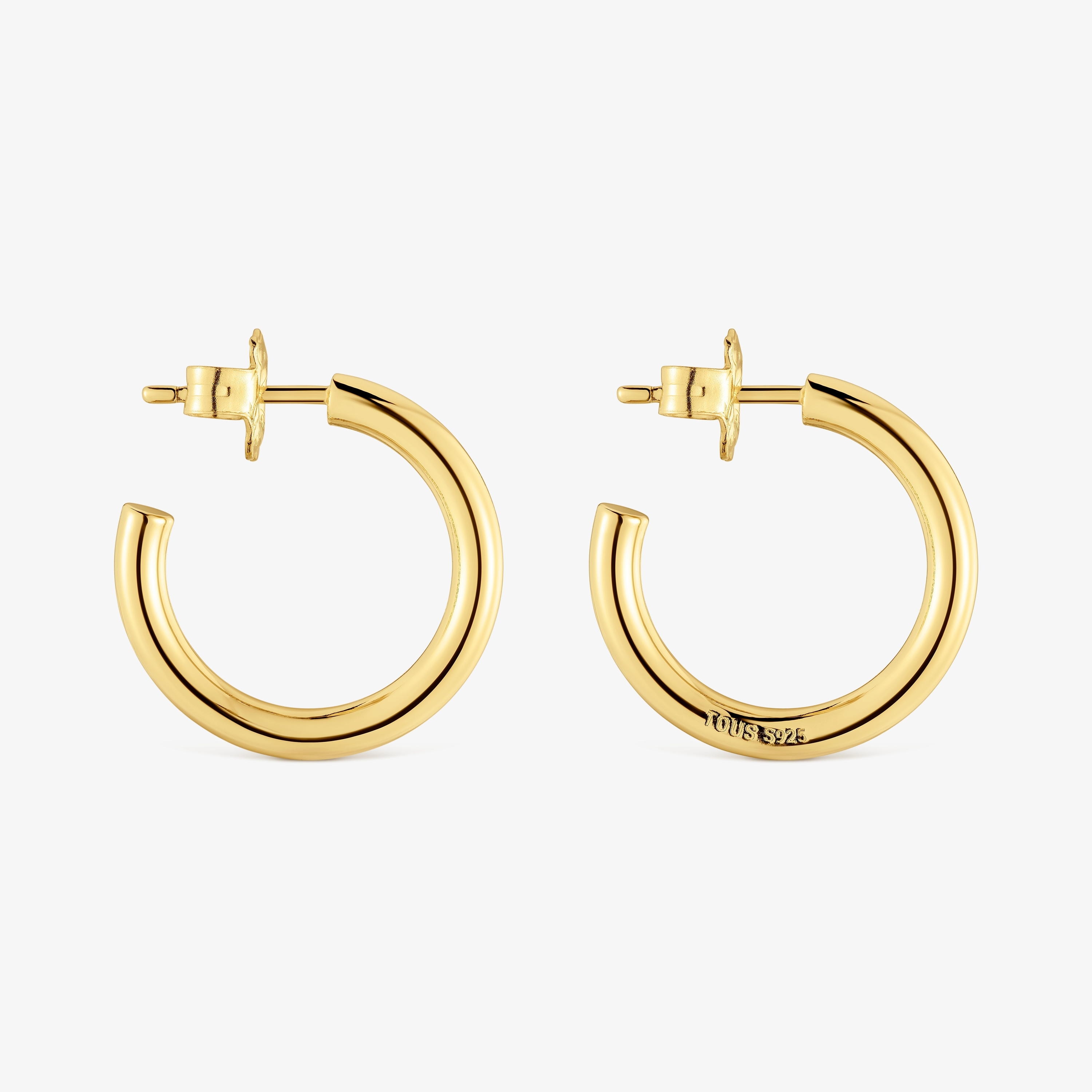 Short 20 mm Hoop earrings with 18K gold vermeil TOUS Basics