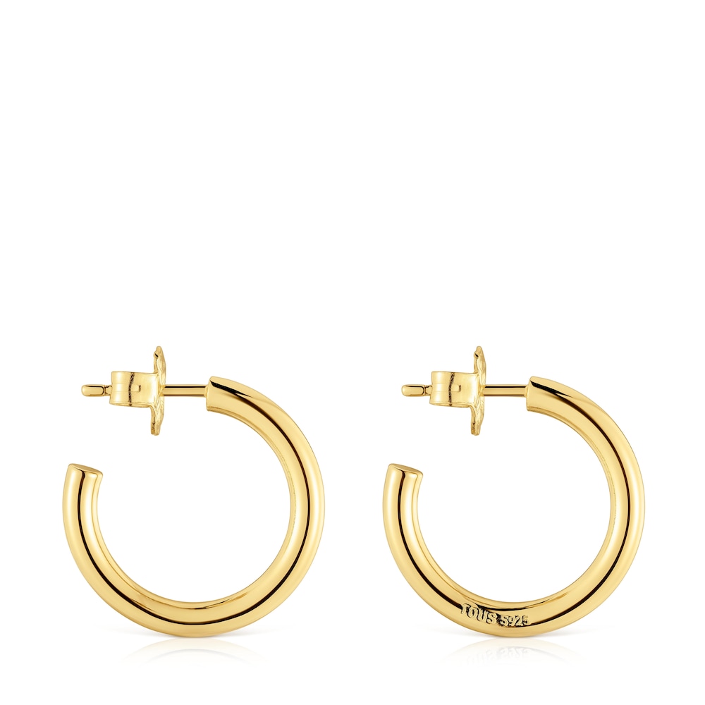 Short 20 mm Hoop earrings with 18kt gold plating over silver TOUS Basics image number 1