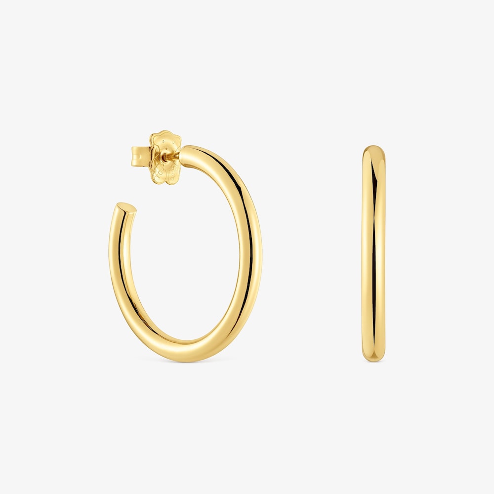 Long 28 mm Hoop earrings with 18K gold vermeil TOUS Basics