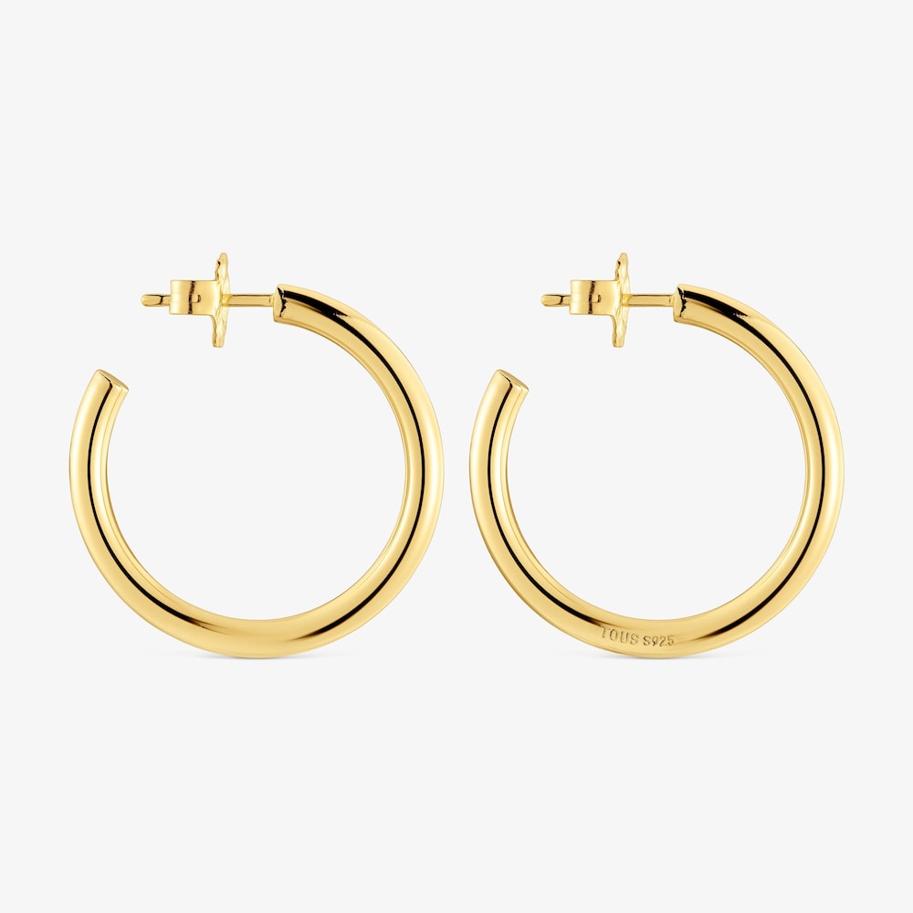 Long 28 mm Hoop earrings with 18K gold vermeil TOUS Basics