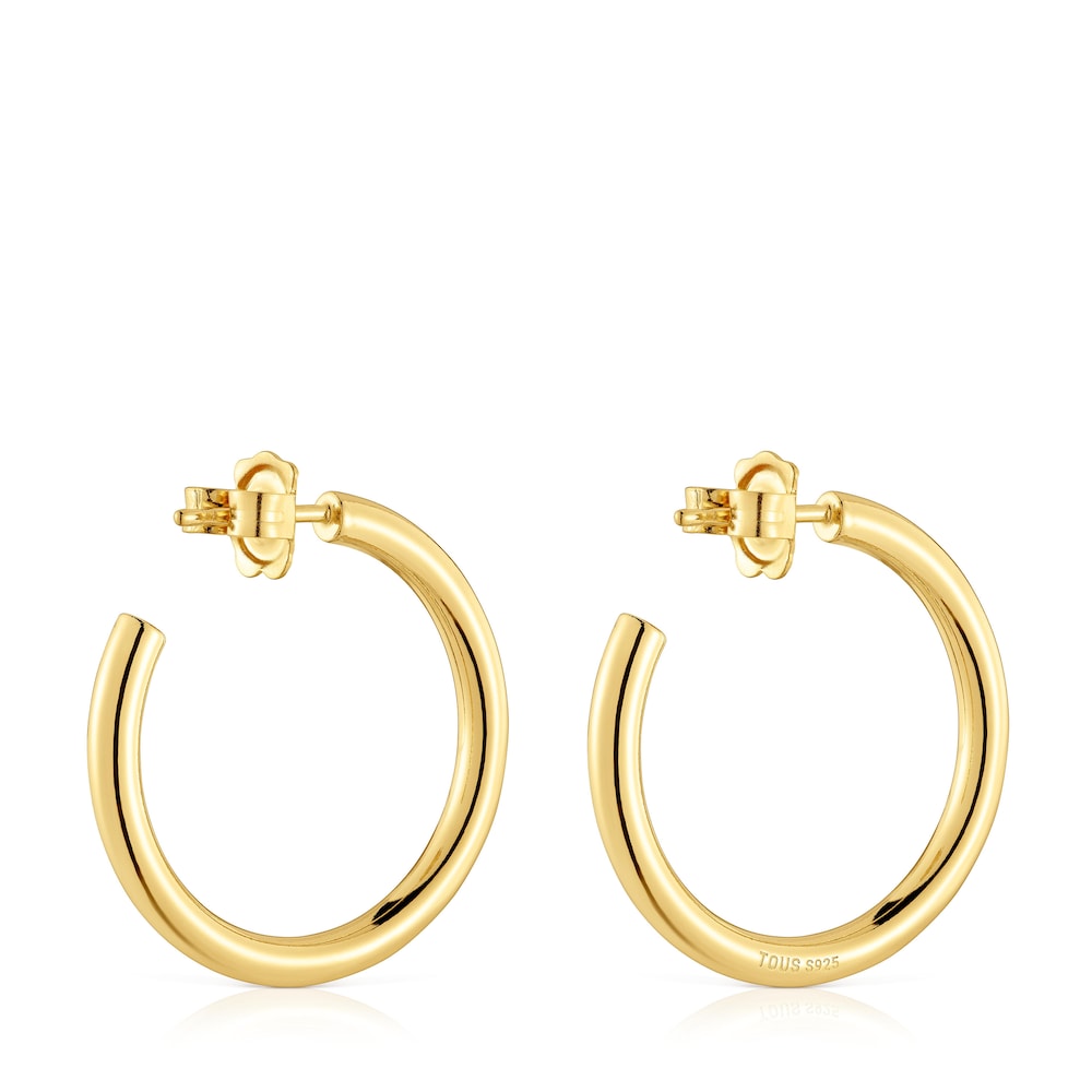 Long mm Hoop earrings with 18kt gold plating over silver TOUS Basics