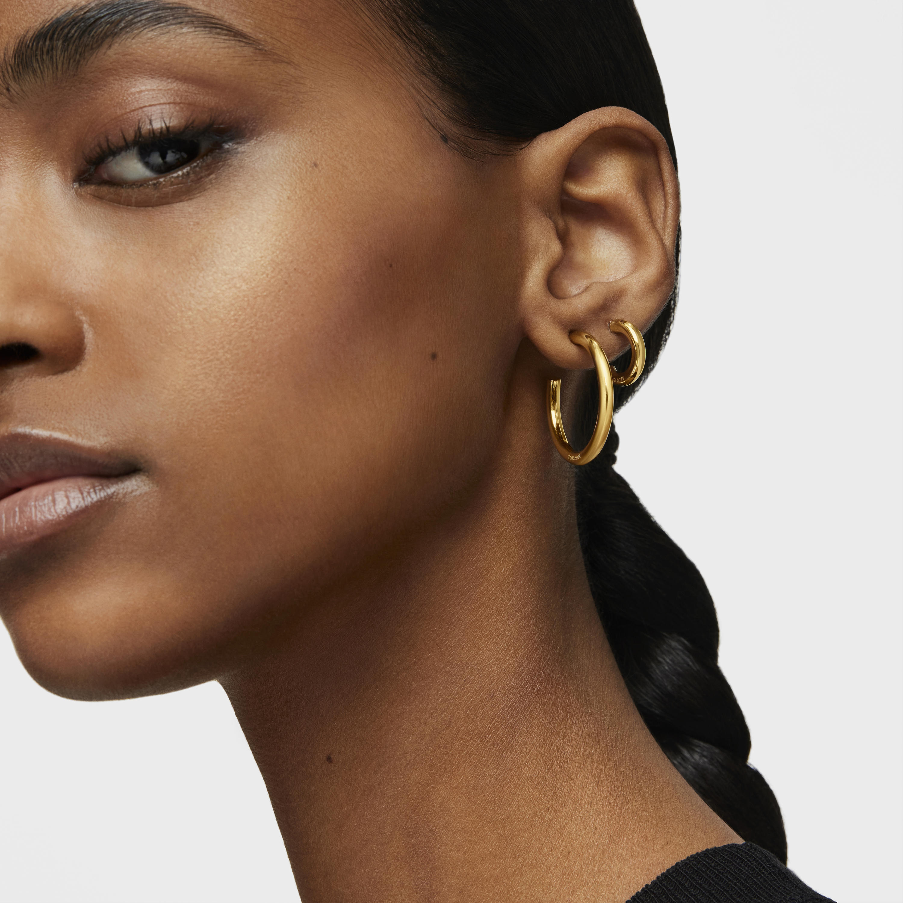 Long 28 mm Hoop earrings with 18K gold vermeil TOUS Basics