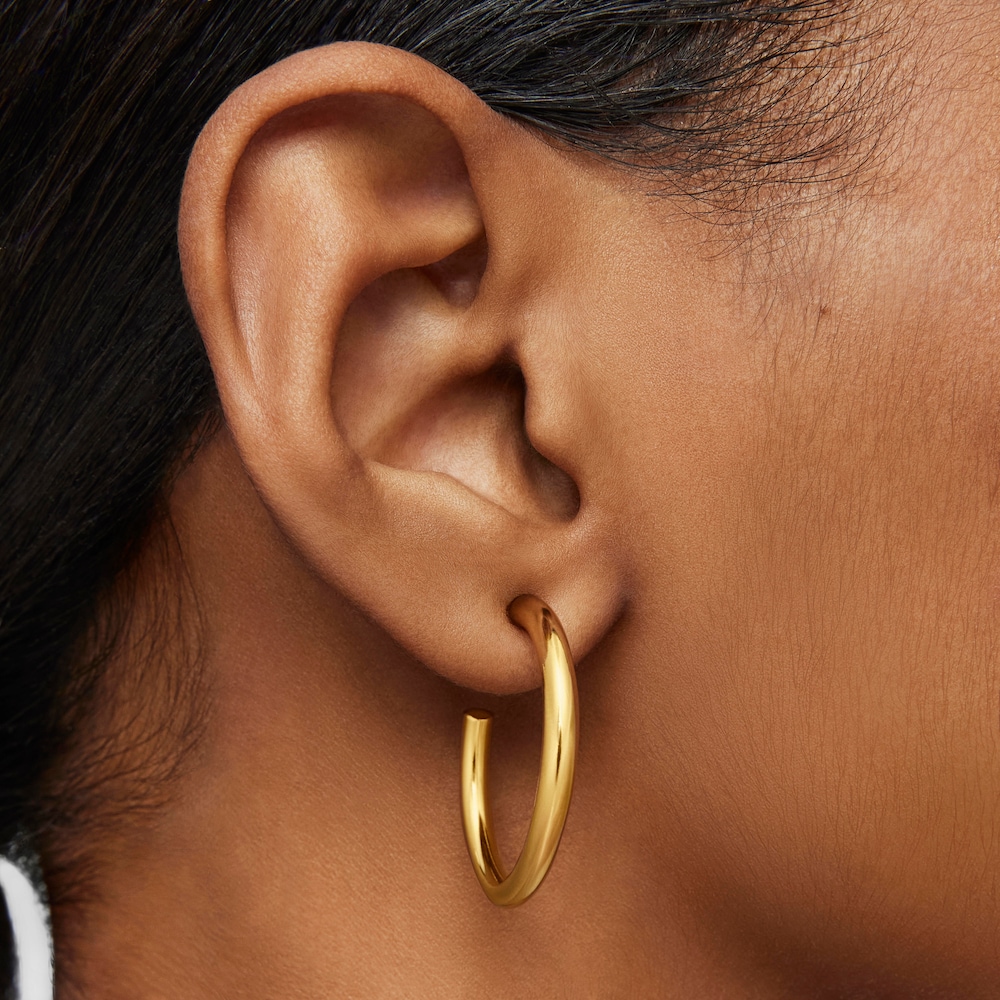 Long 28 mm Hoop earrings with 18K gold vermeil TOUS Basics
