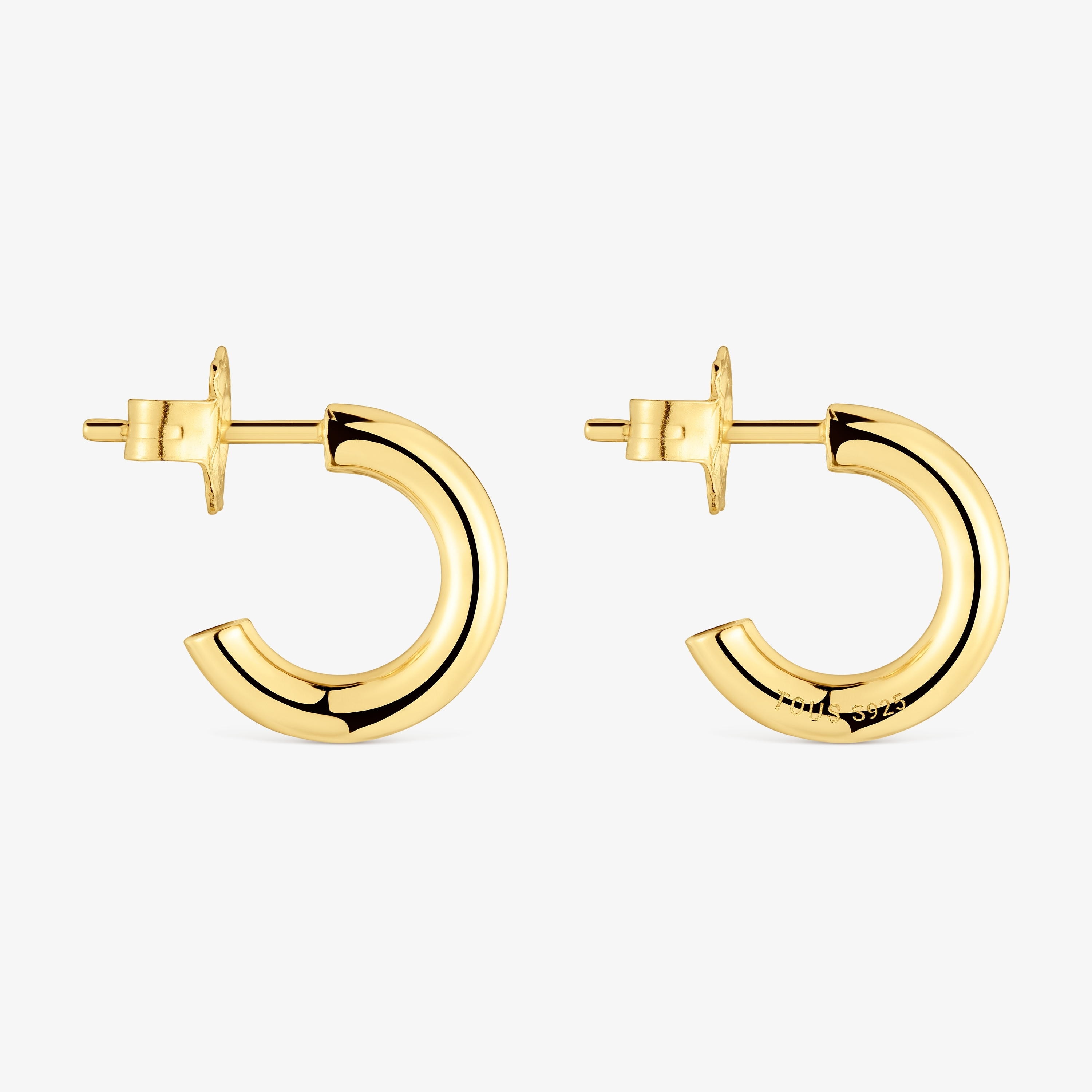 Short 14 mm Hoop earrings with 18K gold vermeil TOUS Basics