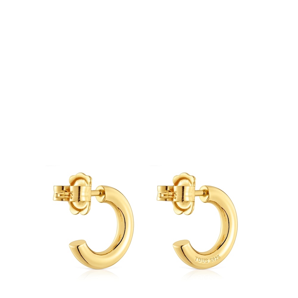 Short 14 mm Hoop earrings with 18kt gold plating over silver TOUS Basics image number 2
