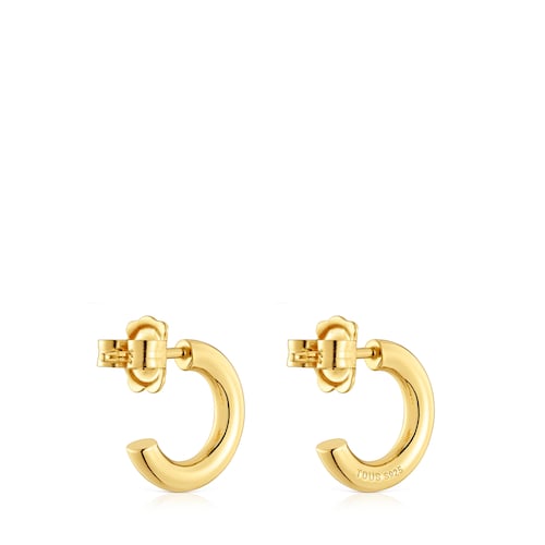 Short 14 mm Hoop earrings with 18kt gold plating over silver TOUS Basics