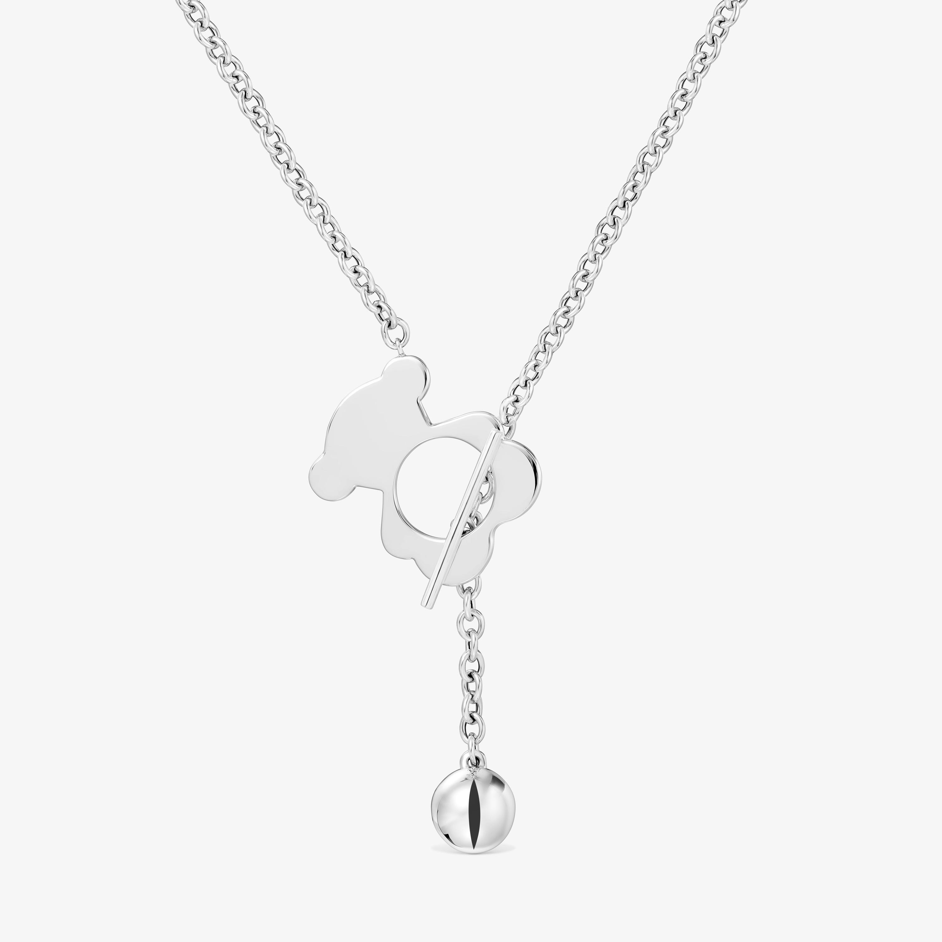 Medium silver bear Necklace I-Bear