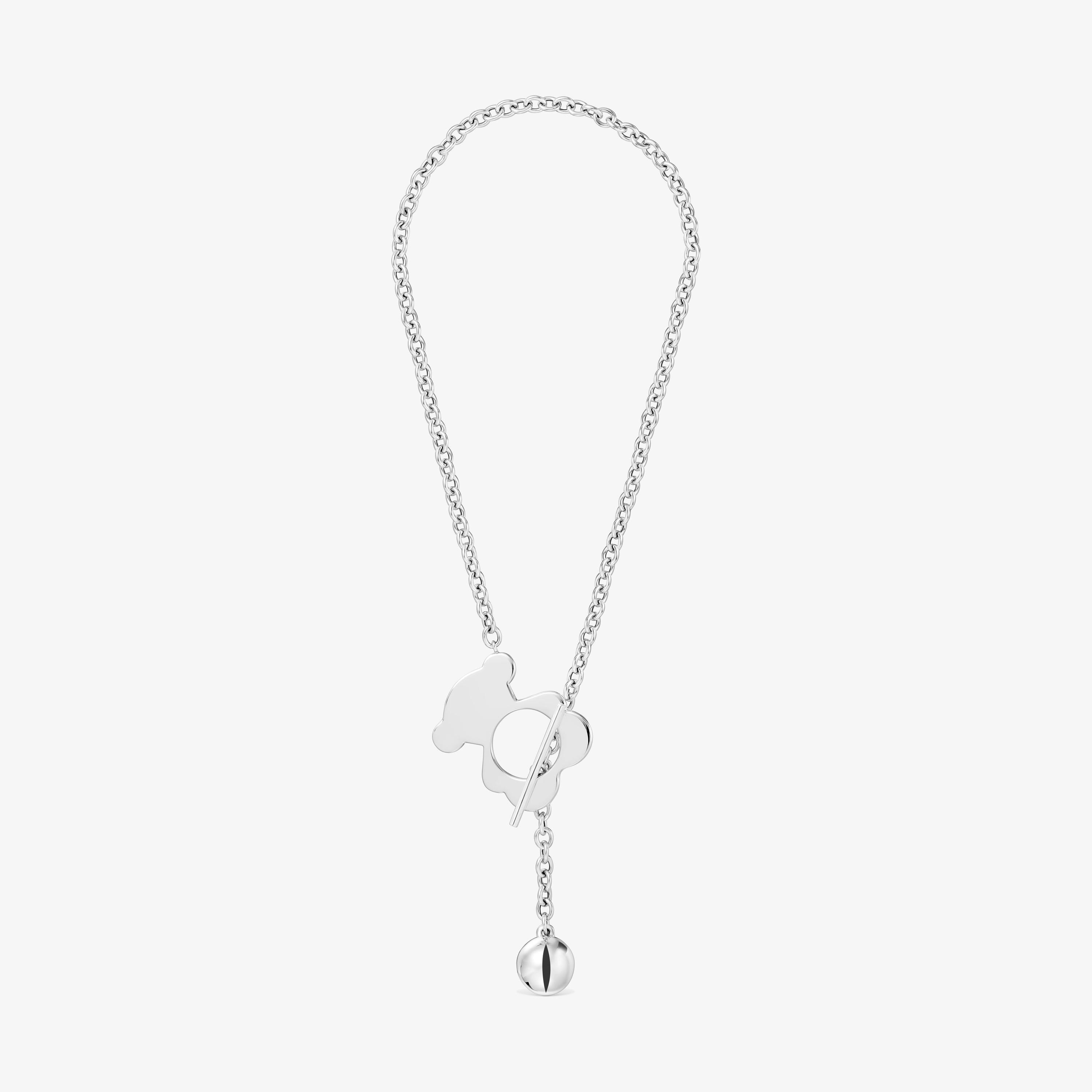 Medium silver bear Necklace I-Bear