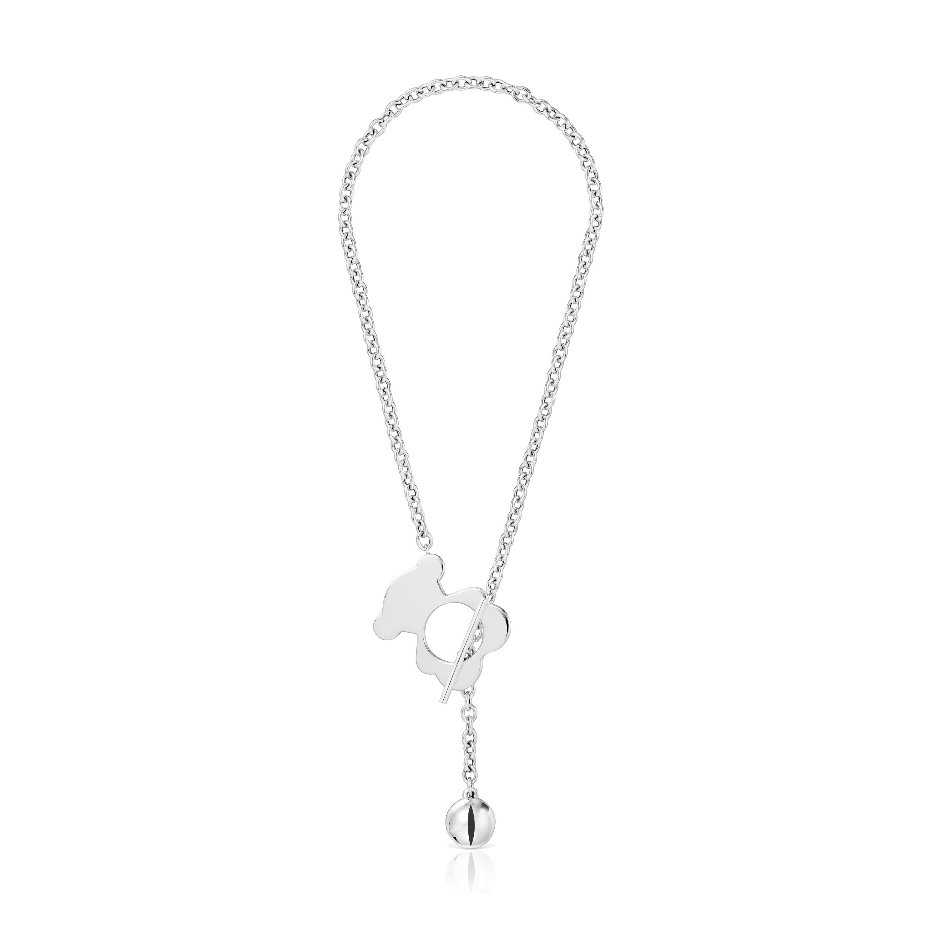 Medium silver bear Necklace I-Bear
