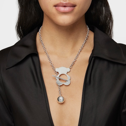 Medium silver bear Necklace I-Bear