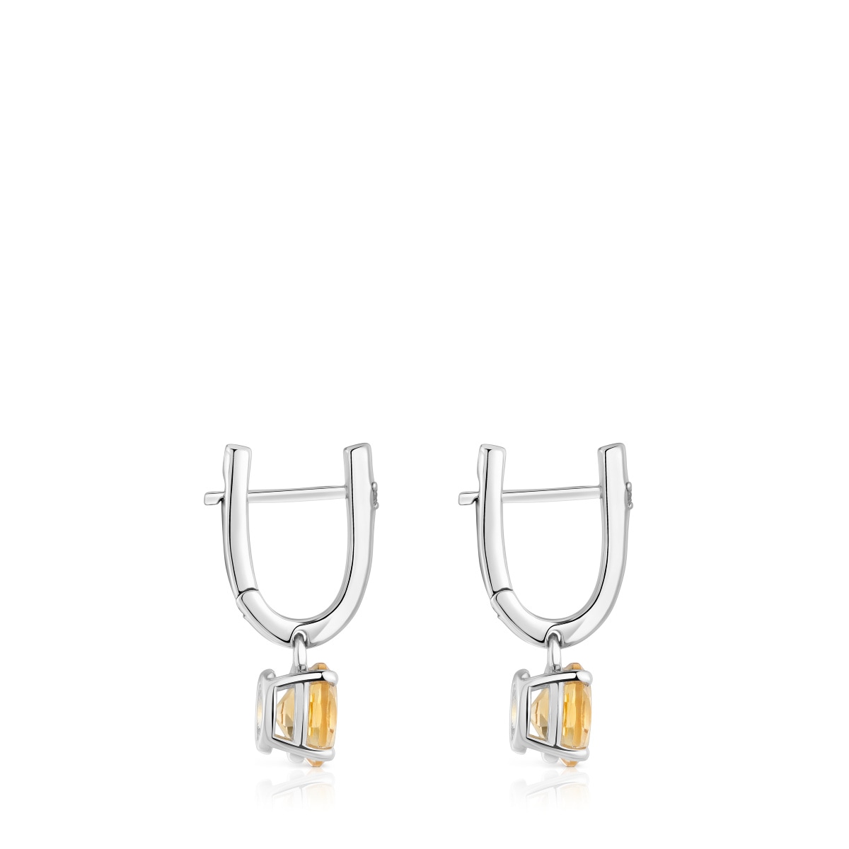 Pendientes aro de plata, citrino y diamantes Basic Colors
