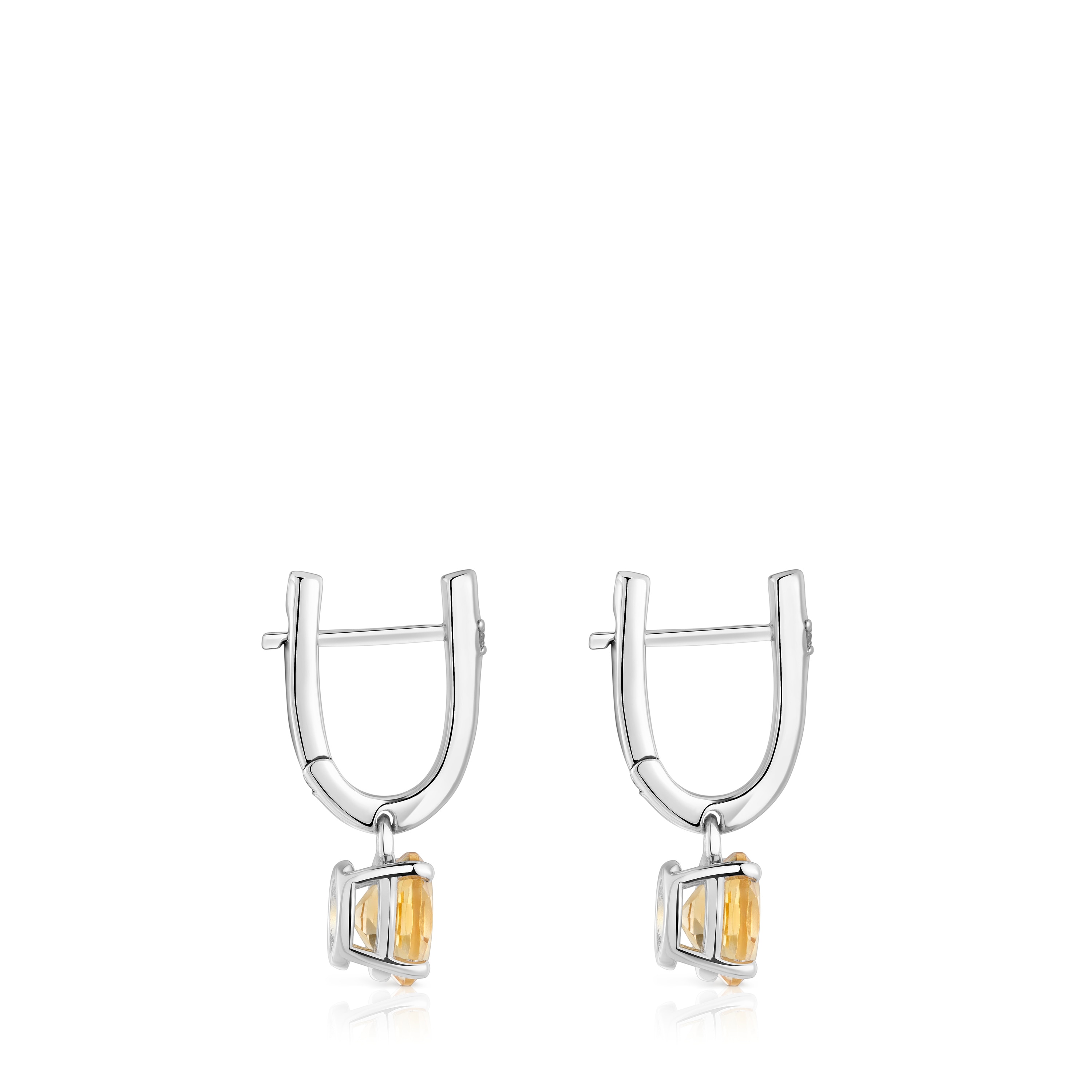 Silver Hoop earrings with citrine and diamonds TOUS Basic Colors
