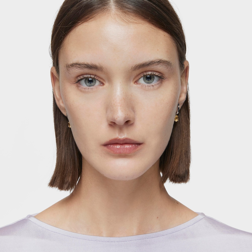 Kolczyki kreolki TOUS Basic Colors ze srebra z cytrynem i diamentami