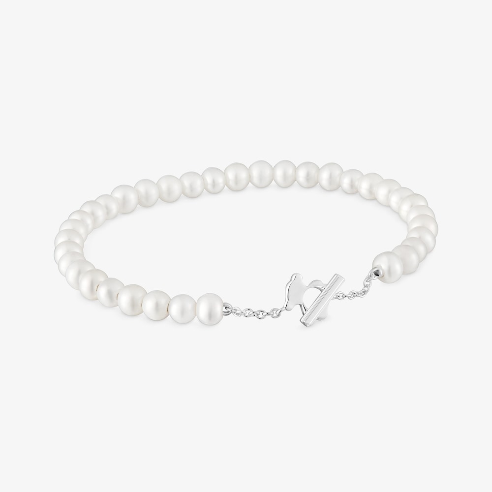 Bangle with cultivated pearls I-Bear