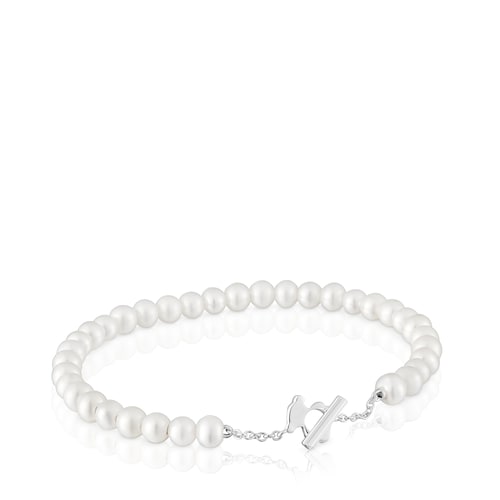 Bangle with cultivated pearls I-Bear