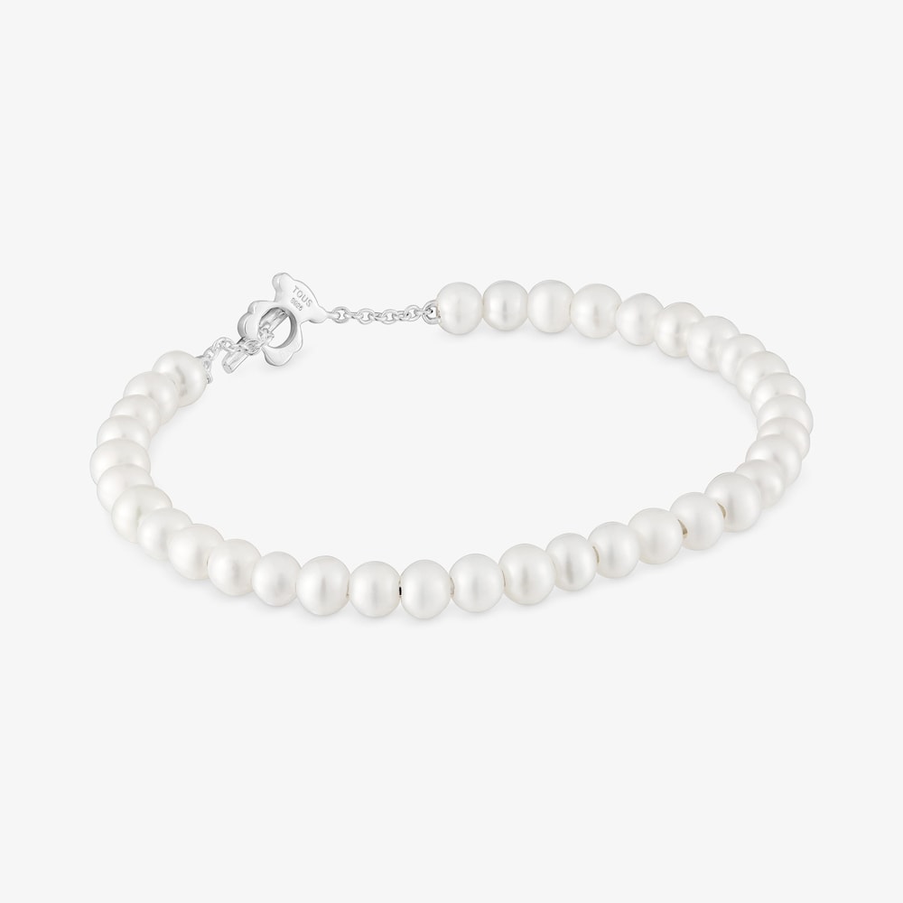 Bangle with cultivated pearls I-Bear