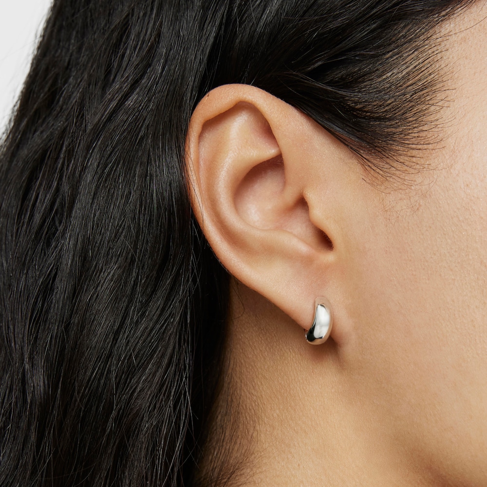 Short, thick silver Hoop earrings TOUS Basics image number 5