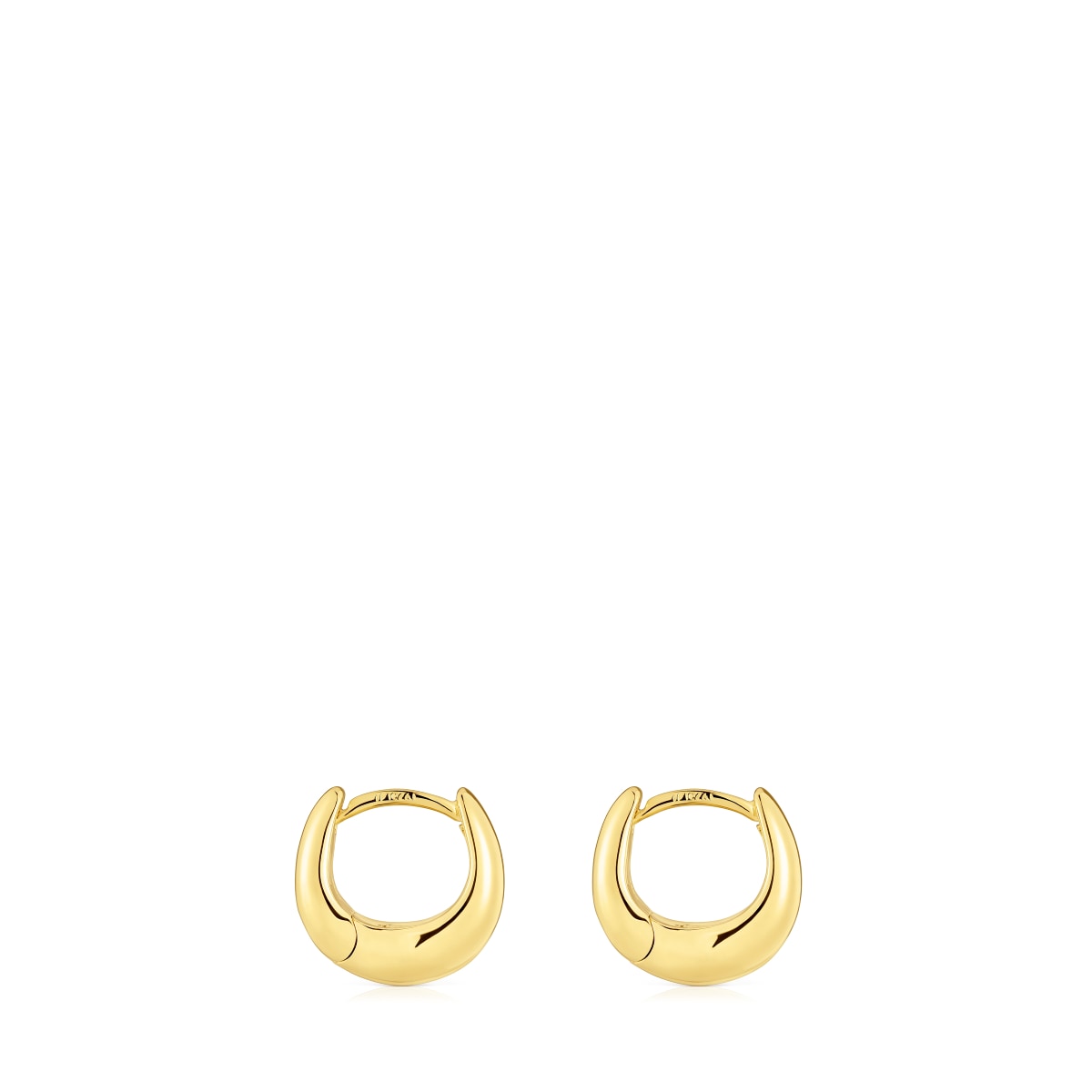 Short, thick Hoop earrings with 18kt gold plating over silver TOUS Basics