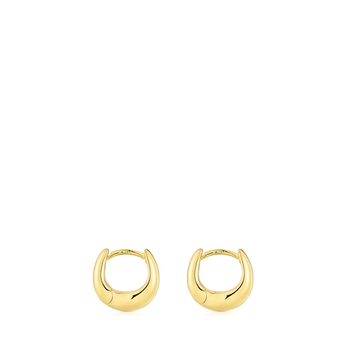 Short, thick Hoop earrings with 18kt gold plating over silver TOUS Basics