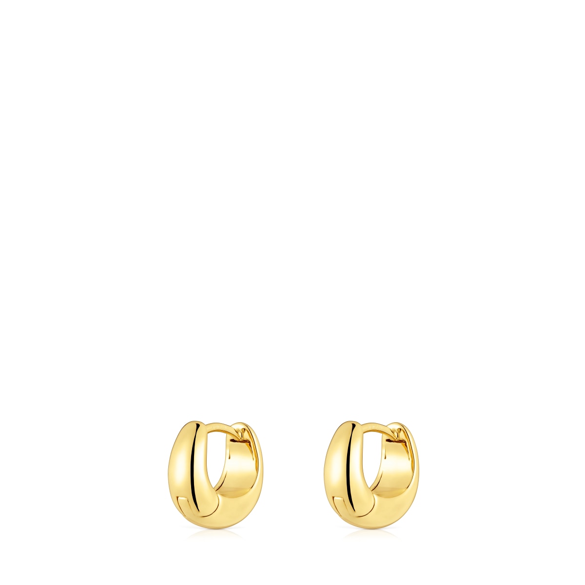 Short, thick Hoop earrings with 18kt gold plating over silver TOUS Basics