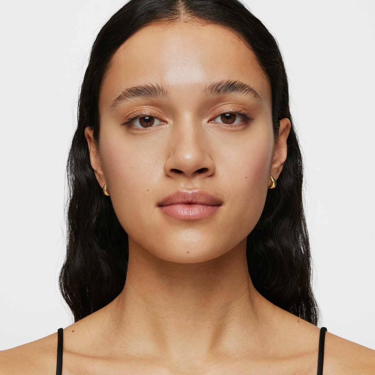 Short, thick Hoop earrings with 18kt gold plating over silver TOUS Basics