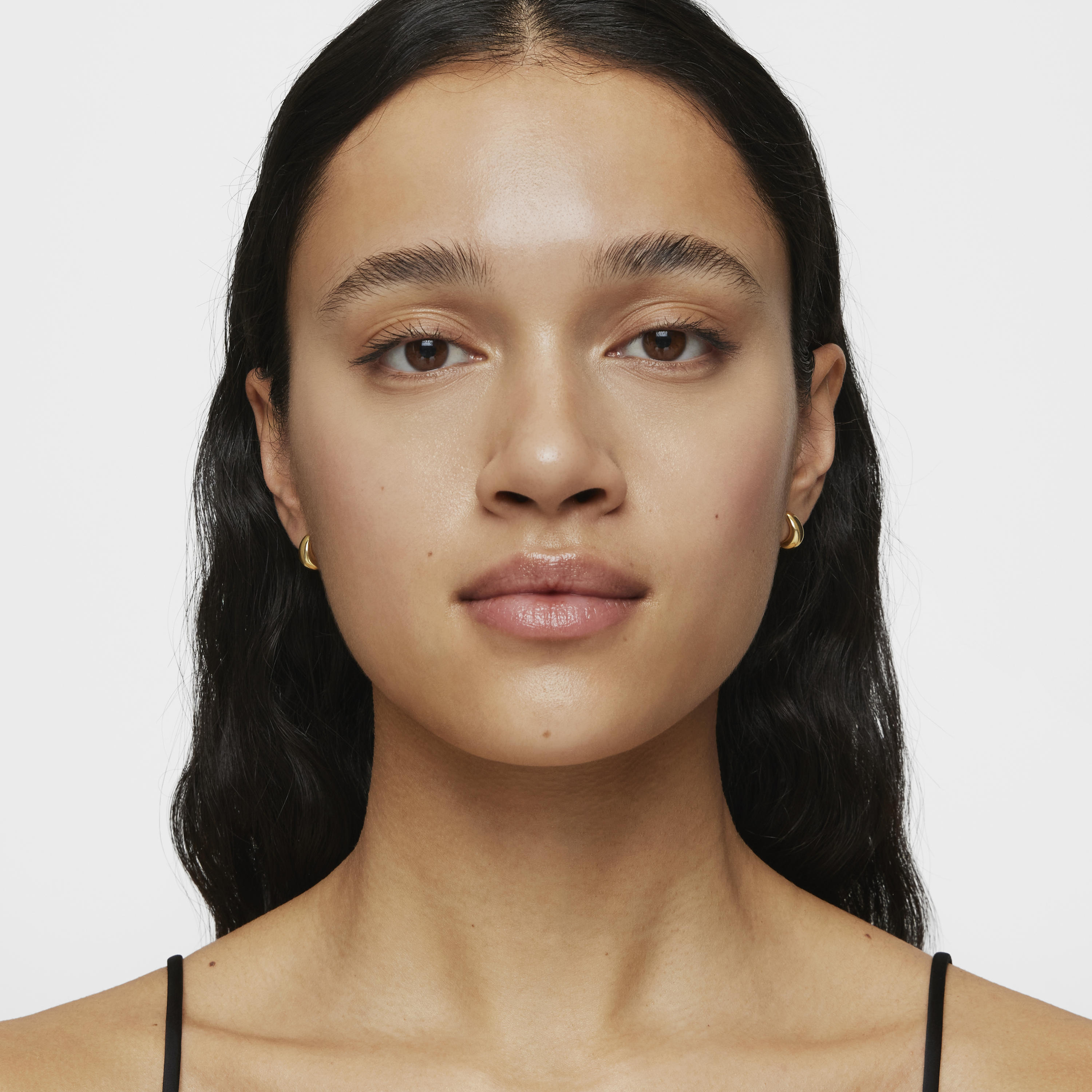 Short, thick Hoop earrings with 18kt gold plating over silver TOUS Basics