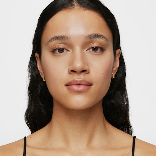 Short, thick Hoop earrings with 18kt gold plating over silver TOUS Basics