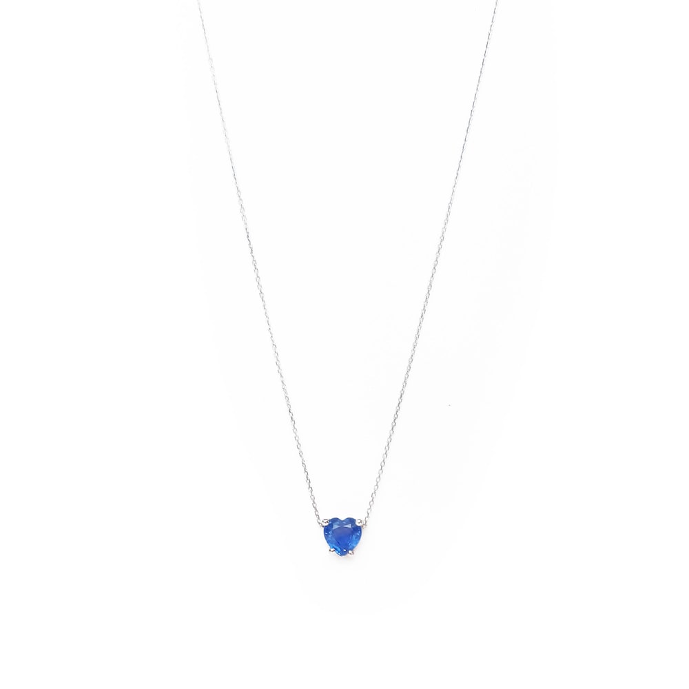 Collar coraz&oacute;n de oro blanco y zafiro azul TOUS ATELIER