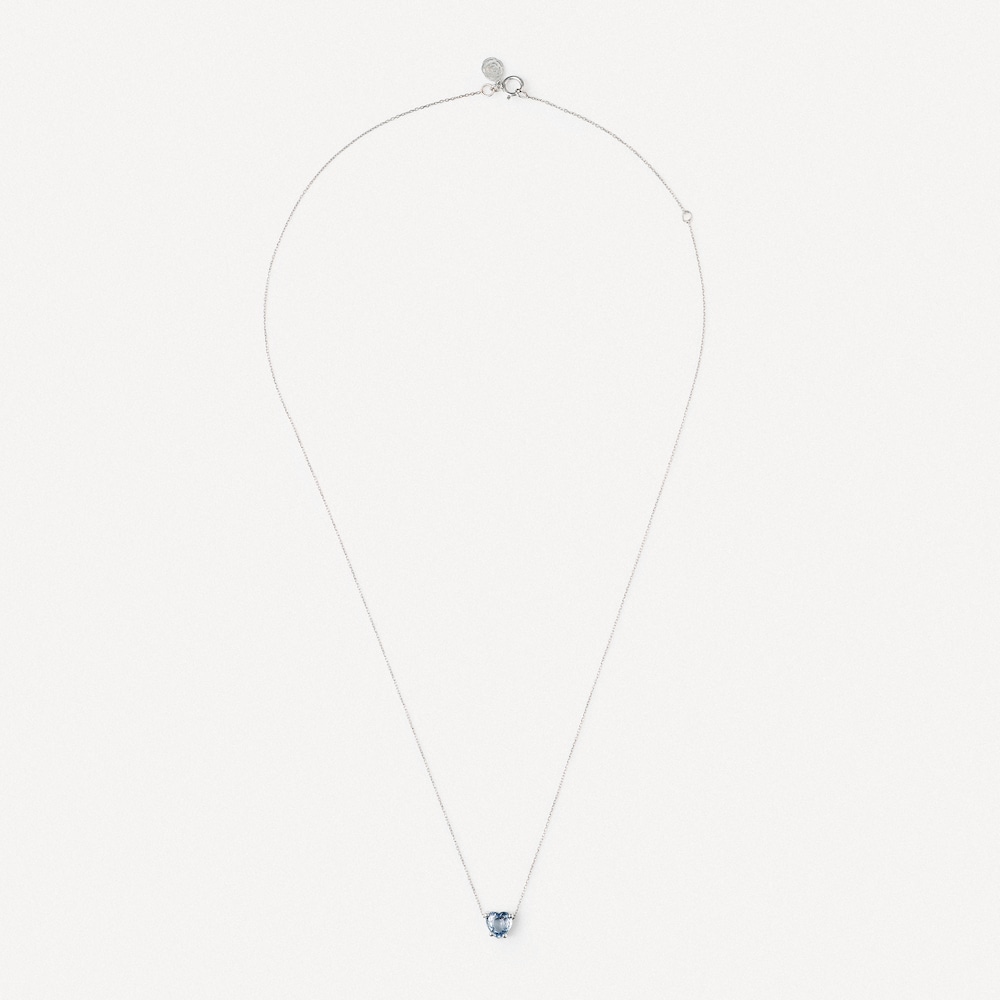 Collar coraz&oacute;n de oro blanco y zafiro azul TOUS ATELIER