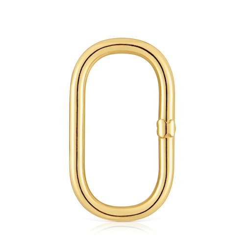 Anilla extra grande con baño de oro 18 kt sobre plata Hold Oval
