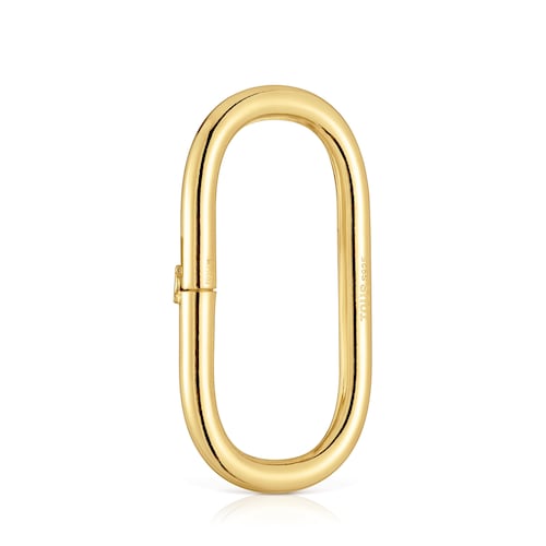 Anilla extra grande con baño de oro 18 kt sobre plata Hold Oval
