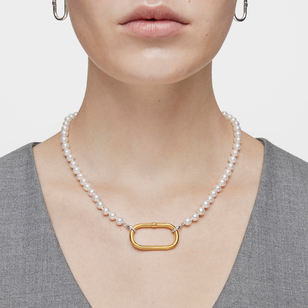 Anilla extra grande con baño de oro 18 kt sobre plata Hold Oval image number 6