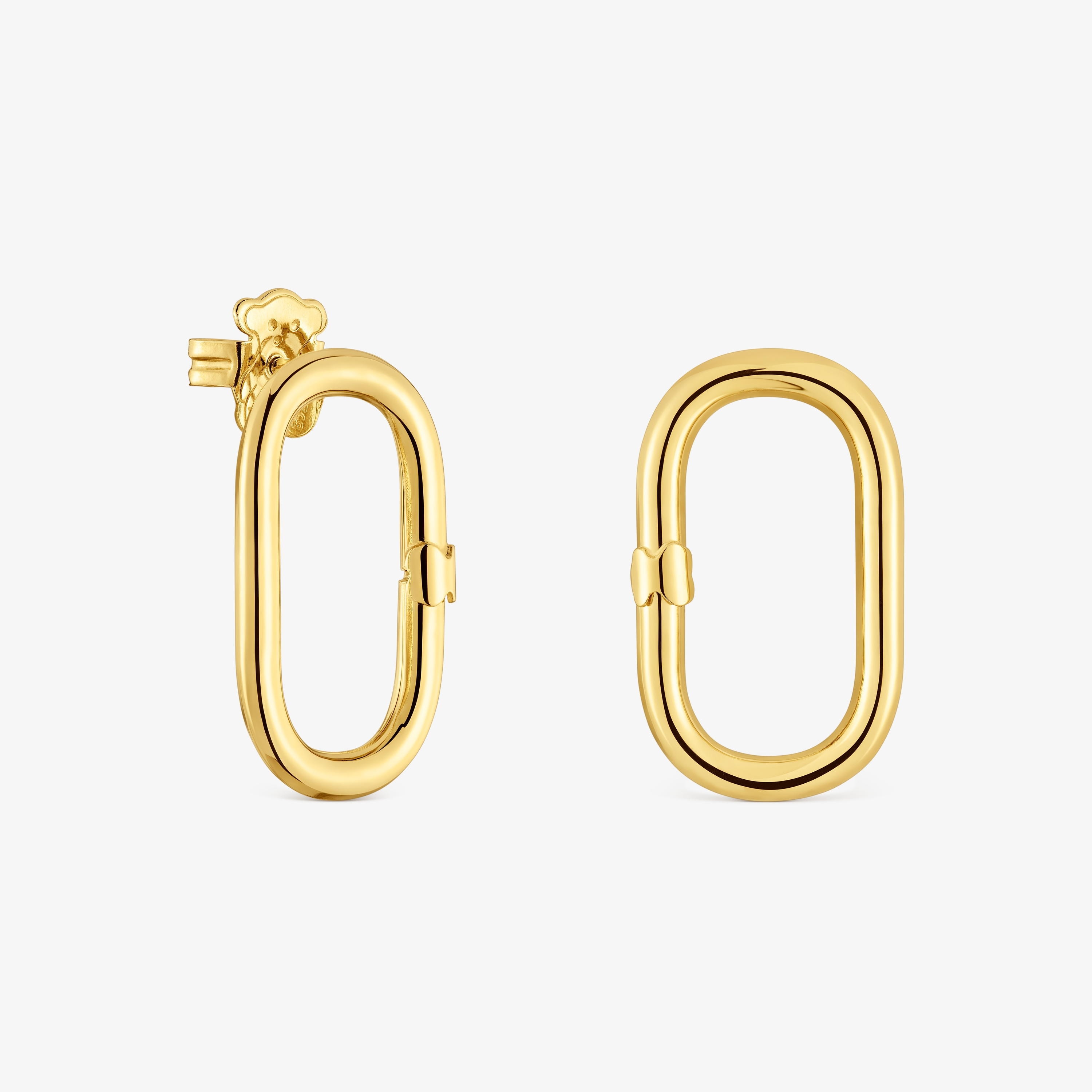 Short Earrings with 18K gold vermeil Hold Oval