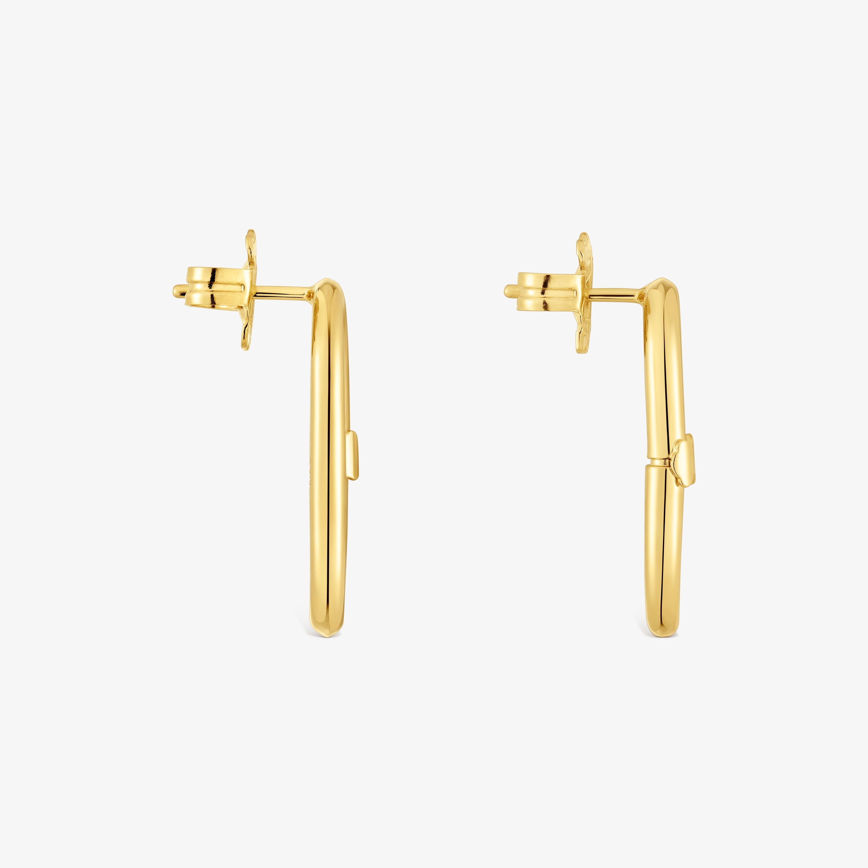 Short Earrings with 18K gold vermeil Hold Oval