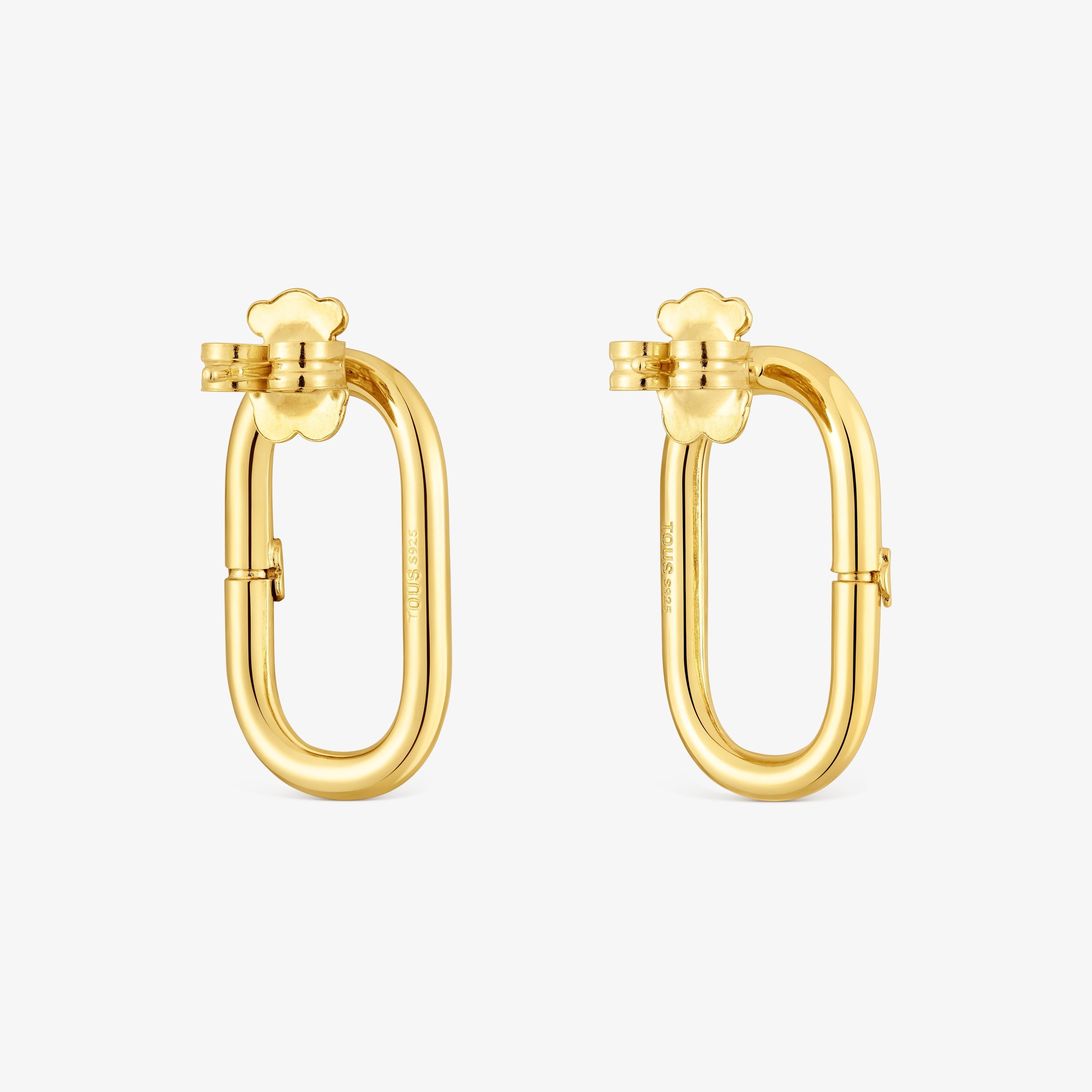 Short Earrings with 18K gold vermeil Hold Oval