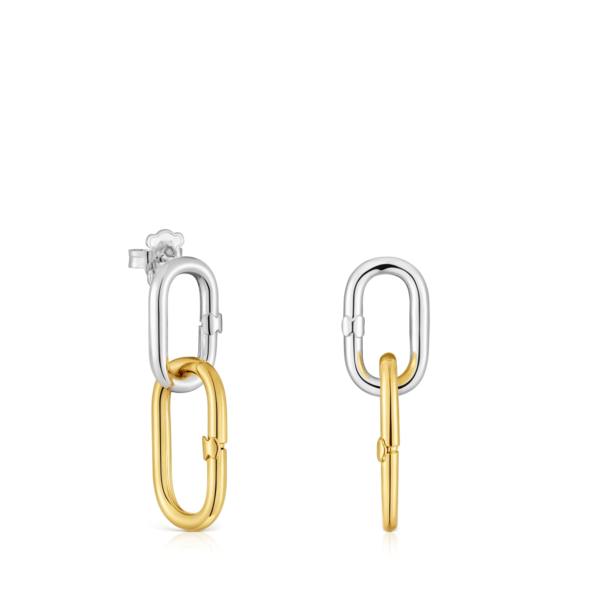 Long two-tone Earrings Hold Oval