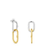 Long two-tone Earrings Hold Oval