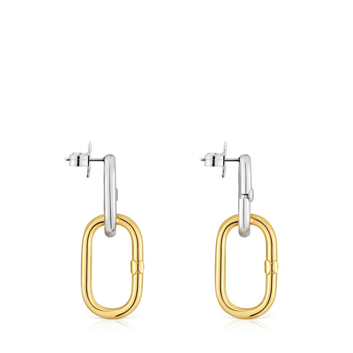 Long two-tone Earrings Hold Oval