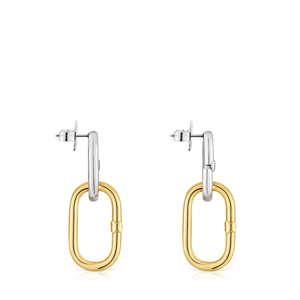 Long two-tone Earrings Hold Oval image number 1