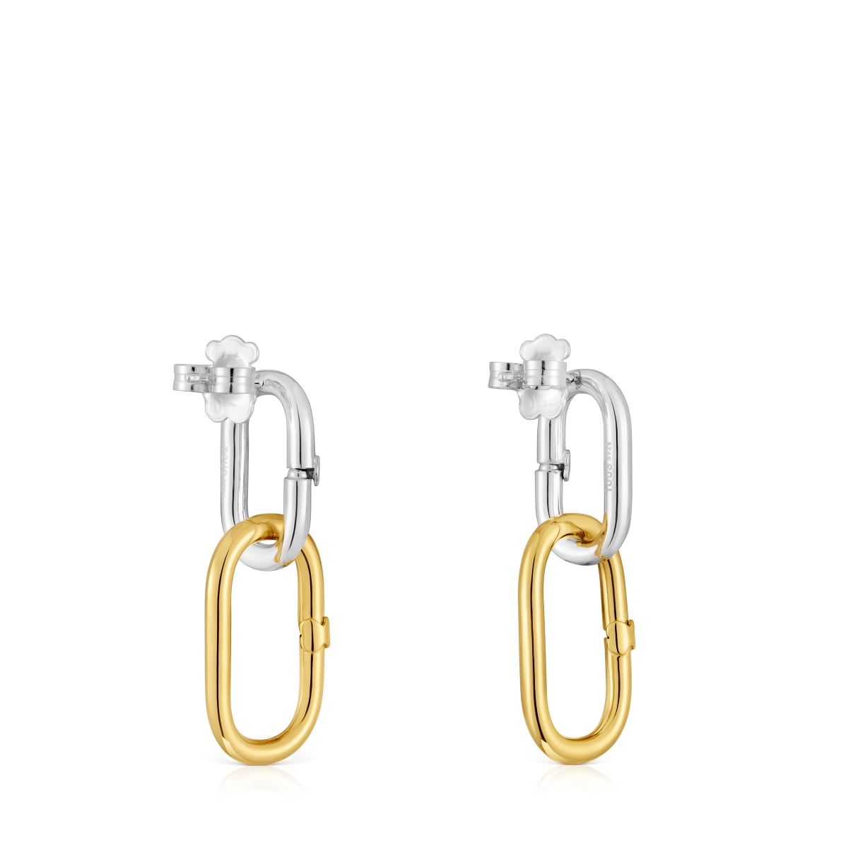 Long two-tone Earrings Hold Oval