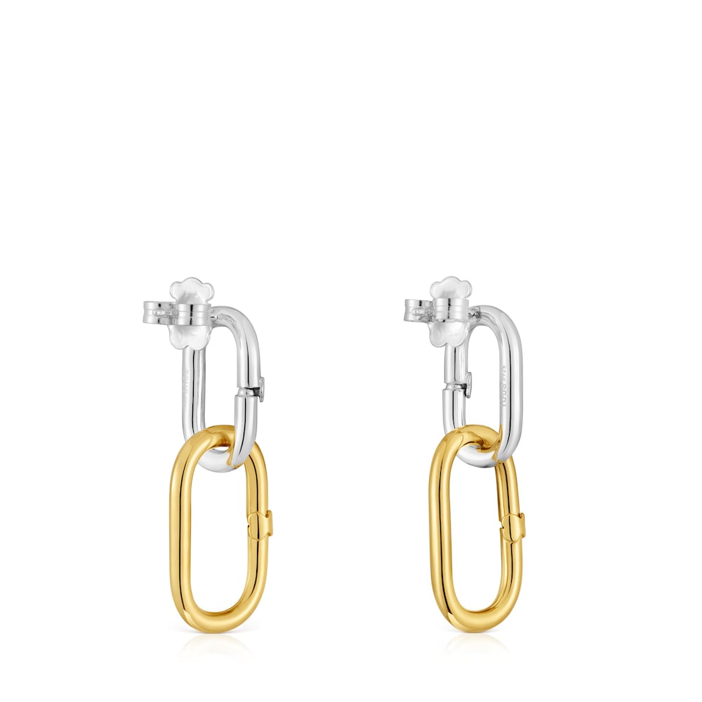 Long two-tone Earrings Hold Oval image number 2
